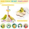 VOXGET Bird Stand Perch Toy Set for Cage, Parrot 360°