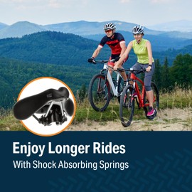 Bikeroo Narrow Nose Road Bike Saddle - Chafe Rub Reduction for Comfort, Flexibility for Street Riding Commuting Stationary Bicycle Exercise - 7" W x 10" L