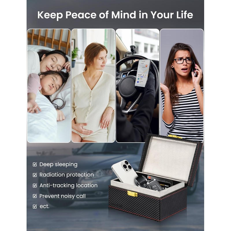 WHonor Faraday Box with Pouch 2 Pack for Car Keys
