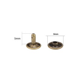 WedDecor Double Cap Rivet Tubular Metal Studs for DIY Leathercraft, Eyelets for Bag Making, Belts, Dog Collar, Repair, Hat, Shoes Sewing Decoration, 5mm, 100pcs