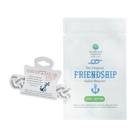 World End Imports Gray and White Cotton Sailor Knot Bracelet (Small)