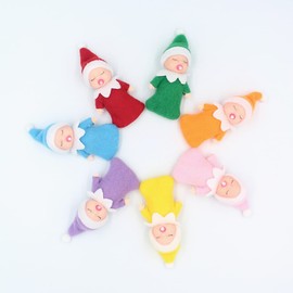 WULEEUPER Sleeping Elf Doll with Pacifier | Christmas Miniature Elf Doll Toys | New Year Holiday Decoration Party Gift (Purple)