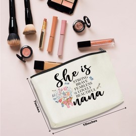 Inspirational Nana Gifts Cosmetic Bag Makeup Bag Positive Grandma Birthday Gifts Mothers Day Retirement Appreciation Gifts for Women Gigi Mimi New Grandma First Time Grandma Christmas Makeup Pouch
