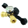 MCAMPAS Propane Tank Y-Splitter Gauge, Propane Splitter Adapter for RV