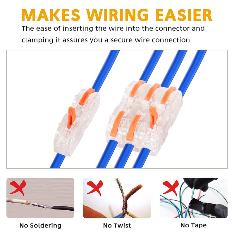 Lever Wire Connectors for AWG 28-12 Wire, Assemblable Wire Connectors