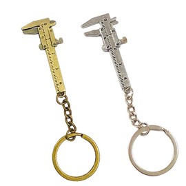 Sarini 10 Stück Mini-Messschieber-Schlüsselanhänger, kreativer beweglicher Schlüsselanhänger aus Legierung, Standard-Messschieber-Schlüsselanhänger, Messschieber-Werkzeug-Schlüsselanhänger