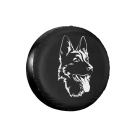 LOJAOGON Black German Shepherd Spare Tire Cover Wheel Protectors Dust-Proof Wheel Tire Cover Fit,Trailer, Rv, SUV and Many Vehicle 17inch