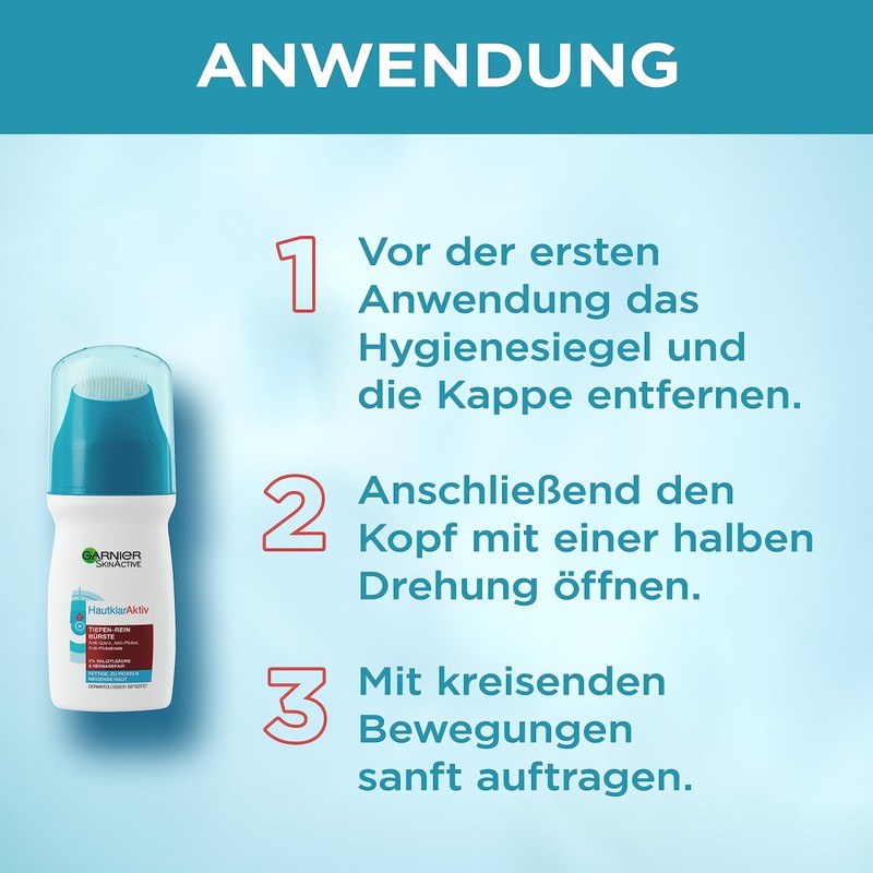 Garnier Hautklar Active Deep Pure Brush, Facial Cleansing Brush with