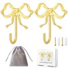 EIPTLOS Large Golden Bow Wall Hook - 2PCS Heavy Duty