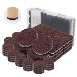 Almohadillas para Muebles, 100 Pcs Protectores para Patas de Sillas Autoadhesivas, Antideslizantes de Fieltro para Muebles Sin Ruido y Cortable para Tabla, Sofá, Proteger Los Pisos de Arañazos(Marrón)