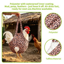 NeoBusy2 Pack Chicken Holder Bag with Leopard Print – Chicken Sling for Easy Catching & Transport, Chicken Carrierr Hen Rooster Poultry, Waterproof Carrier for Farm & Backyard Use (Leopard)