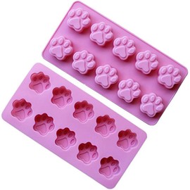 2set of Paw Print Silicone Ice Cube Trays, Mini Size, 10 cav funny silicone molds