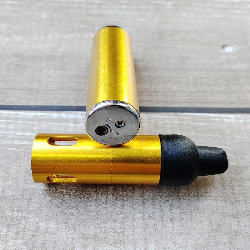 Refillable Portable Lighter, Jet Flame Torch Lighter Fame Kitchen Cooking,Gold（2PCS）