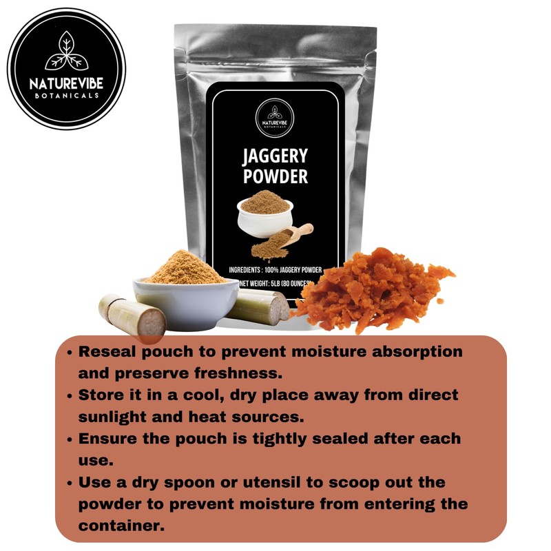 Naturevibe Botanicals Jaggery Powder 5lb | Pure & Natural Unrefined