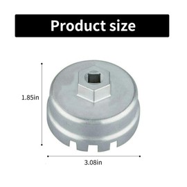 Oil Filter Wrench, Car Machine Oil Wrench, Car Cap-Type Oil Grate Wrench, Oil Filter Removal Tool With 64.5mm/2.5 Inches Inner Diameter Compatible With Toyota, Reiz, Lexus And Highlander (Silvery)