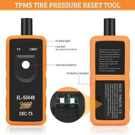EL50448 TPMS Orange OEC-T5, Opel RDKS Learning System EL 50448 Tyre Pressure Gauge, EL-50448 TPMS Sensor Activation Reset for Opel GM 2006-2021