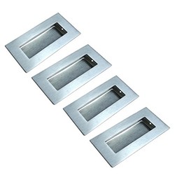 Euro Tische 4 x 10 cm recessed handles, stainless steel furniture handles, suitable for drawers and doors, versatile recessed grips