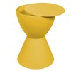 BOWERY HILL Contemporary Plastic Ribbed Round End Table in Yellow