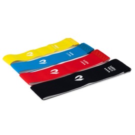 RUSTER Set elastische Bänder für Muskelaufbau und Beine, 4 Widerstandsbänder (leicht, mittel, stark, extra stark), Nylon- und Latexgummis für Übungen und Rehabilitation