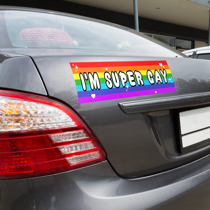 I'm Super Gay Sticker Decal Notebook Car Laptop 11"x3" (Color)