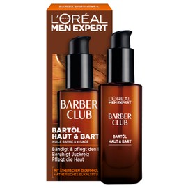 L'Oreal Men Expert Barber Club Beard Oil, Healthy beard growth, neat and gentle style without itching, with cedarwood oil (1 x 30 ml)