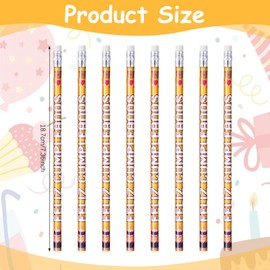 Tenceur 100 Pcs Feliz Cumpleanos Pencils Spanish Happy Birthday Pencils with Top Erasers for Teacher Classroom Students Birthday Party Favors Reward Supplies