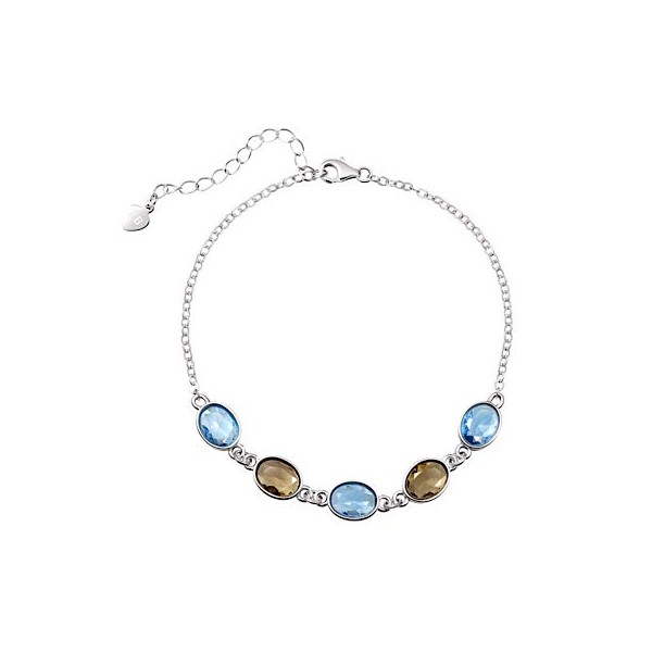 Franki Baker Blue and Smoky Topaz Crystals Sterling Silver Dainty