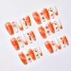 30Pcs Fall Leaves Press on Nails Medium Square Fake Nails