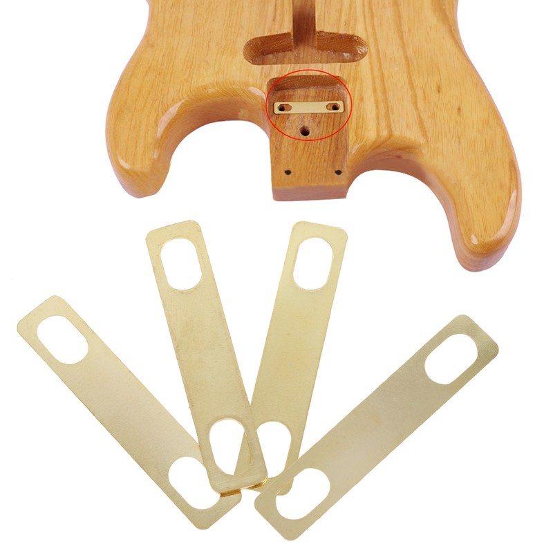 4Pcs Guitar Neck Shim Brass Material Heightening Gasket Set Musical
