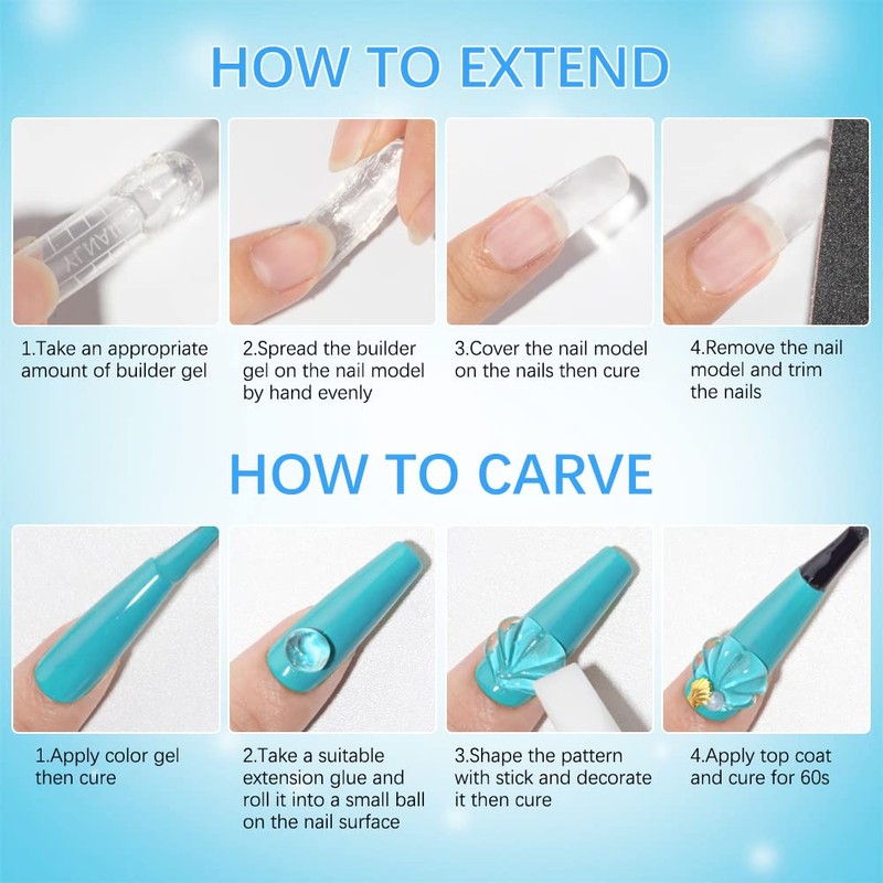 Supwee Solid Sculpture Builder Gel, Clear Non-Stick Hand Nail Extension