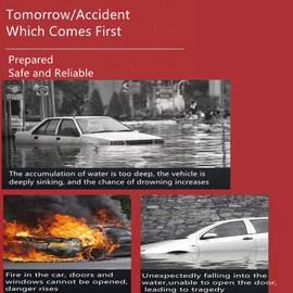 HHXS 2 Pack Mini Car Safety Hammer Emergency Escape Tool,One Second Car Window Breaker Seatbelt Cutter,Windows Glass Breaker Safety Hammer for Car Accidents,Safety(Red+Black)