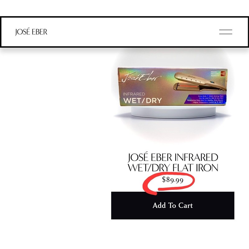 Wet JOSÉ EBER 1.25" WET OR DRY HYBRID HAIR FLAT