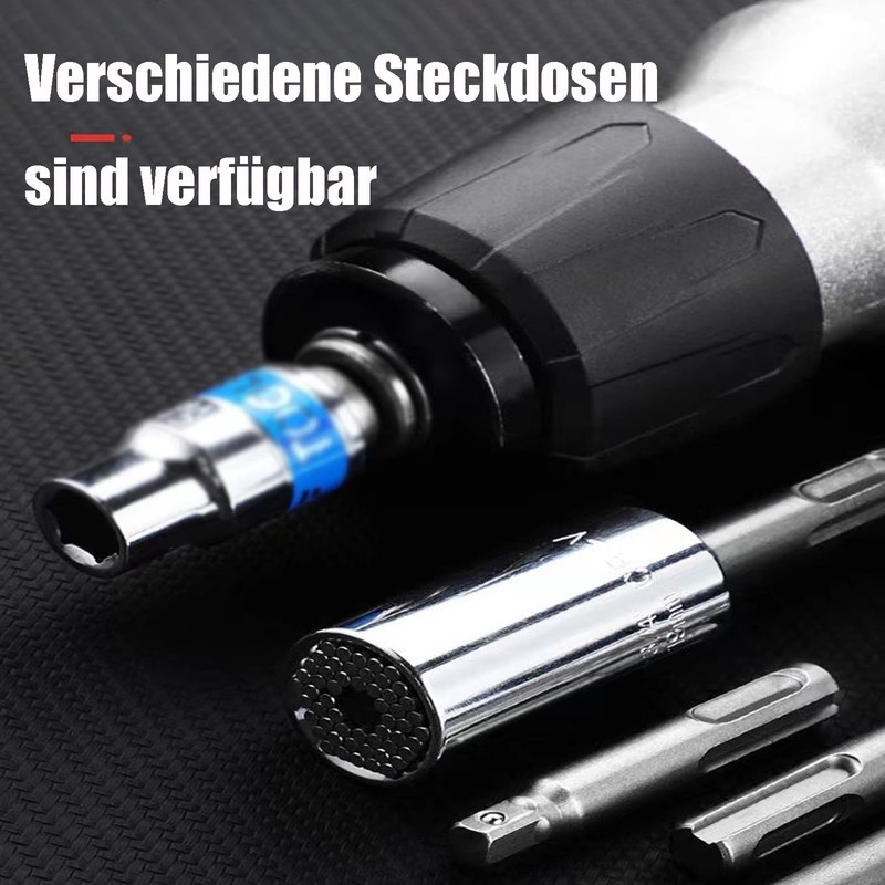 3 Stück SDS Plus Stecknuss Adapter Set,1/4",3/8",1/2" Vierkant Bohrer Schnellwechsel