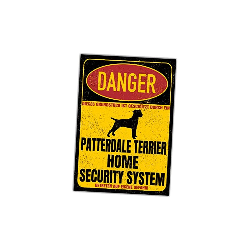 Patterdale Terrier Sign Danger Security System Door Sign Dog Sign