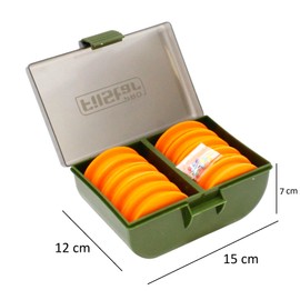 PRO FILSTAR Fishing Leader Winder Box - 10 EVA Fishing Line Reel & 10 Pins - Leader Box - Leader Bag - Storage Box - Fishing Rig Box - Foam Fishing Spool - Carp Assembly Line Winder