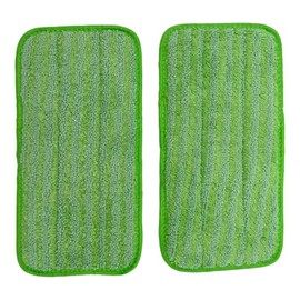 Generic Smart Home Reusable Green Microfiber Hook and Loop Mop Floor Duster Pads, 2 Pack