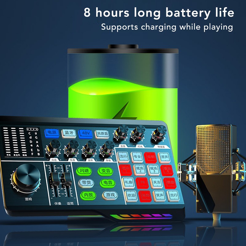 Professional Sound Mixer 1200mAh Micro USB Studio Streaming Live Gaming