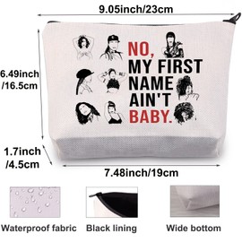 BWWKTOP Song Lyric Cosmetic Makeup Bag Singer Fans Gift No My First Name Ain't Baby Music Zipper Pouch Bag Singer Merchandise (Ain't Baby)