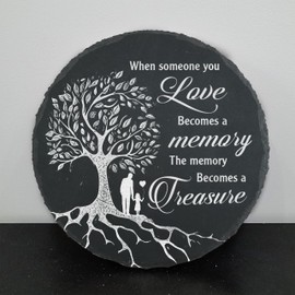 Dad Memorial Garden Slate Stone Gifts for Daughter, Memorial Stone Man and Child, in Memory of Dad Plaque, Sympathy Gift for Loss of Uncle, Loss of Father TNA12
