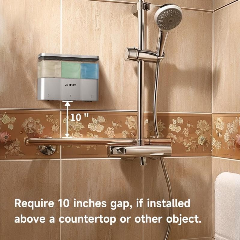Touch-Free 3 x 10 fl.oz. Shower Shampoo Dispenser Wall Mount