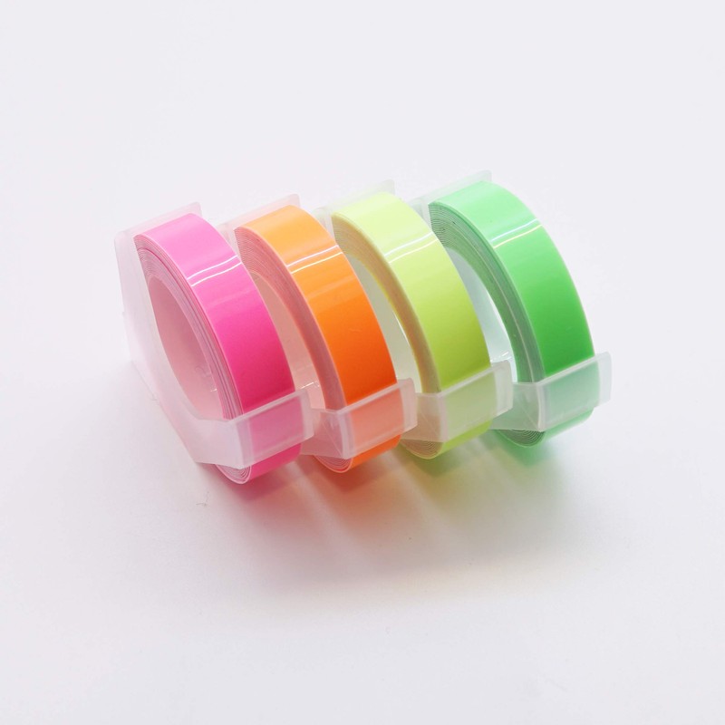 Motex Refill Tape for Embossing Label Maker, Fluorescent Color Tapes