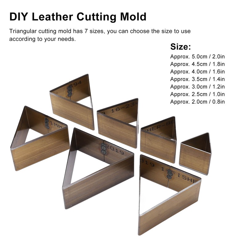 7Pcs Leather Die Cutter Hollow Punching Mold Triangular Different Sizes
