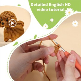 BDKMMS Crochet Kit for Beginners, Crochet Animal Kit Complete Crochet Starter Kits with Step-by-Step Video Tutorials for Crochet Lovers Presents