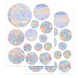 26 Round Pieces Prism Window Stickers, Sun Catcher Stickers, Bird Protection Stickers for Windows, Rainbow Window Film, Electrostatic Adsorption, Reusable