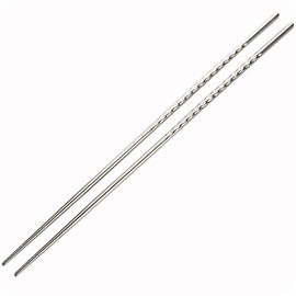 Extra Long Chopsticks for Cooking,Frying,Noodle, 15" inch Stainless Steel Non-Slip Spiral Chopsticks Tableware Dinnerware (6)