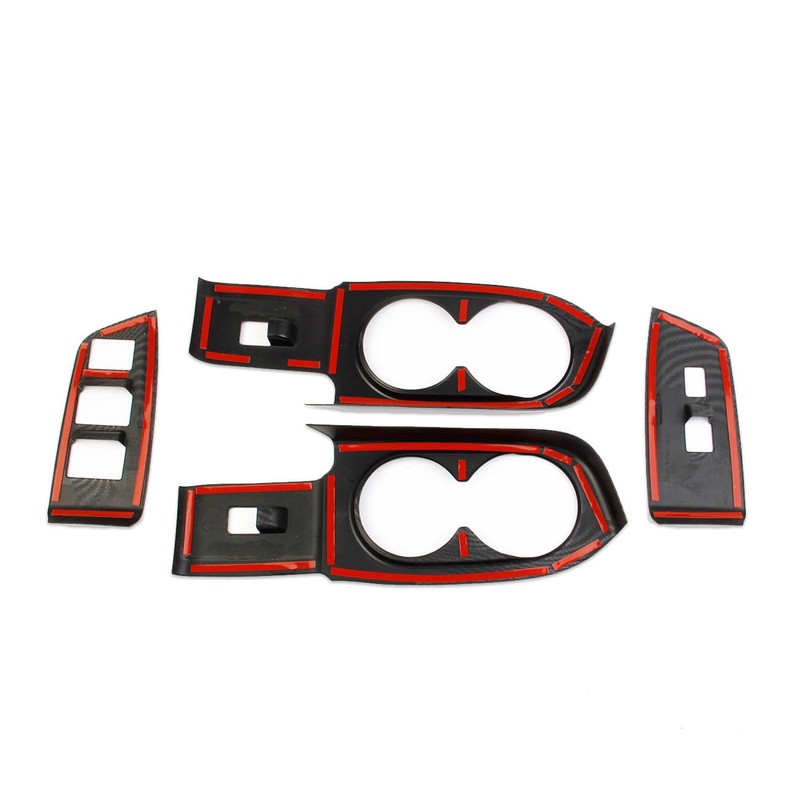 crosselec Carbon Fiber Window Lift Switch Panel Rear Cup Holder