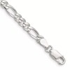 GlittersandGold Sterling Silver 4.5mm Figaro Chain Necklace