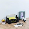 MyGift 2 Slot Modern Matte Black Metal Desktop Mail Sorter