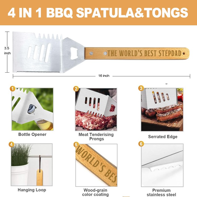 Step Dad Gifts from Daughter Christmas Heavy Duty Wooden BBQ