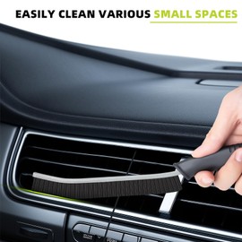 SXhyf Hard Bristle Crevice Cleaning Brush - Multifunctional Gap Cleaning Brush, Grout Brush, Bathroom Accessories, Cleaning Tools Gadgets for Household Use, Kitchen, Window, Toilet(Black Handles)